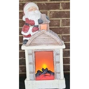 Kringle Express Holiday Fireplace Decor with Santa